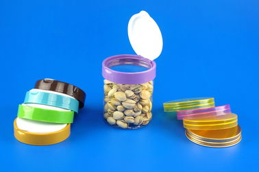 Food Storage Plastic Kitchen Canisters , Eco Friendly Round Plastic Jars 362Ml