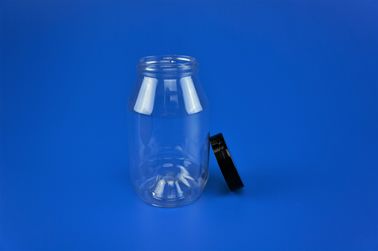 Transparent Tea Sugar Jars , Screw Lid Food Grade Square Containers 377Ml