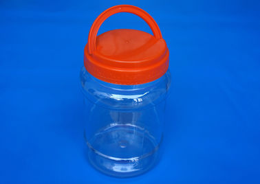 Round Shape PET Airtight Plastic Jars Colorful Cover Water Resistance